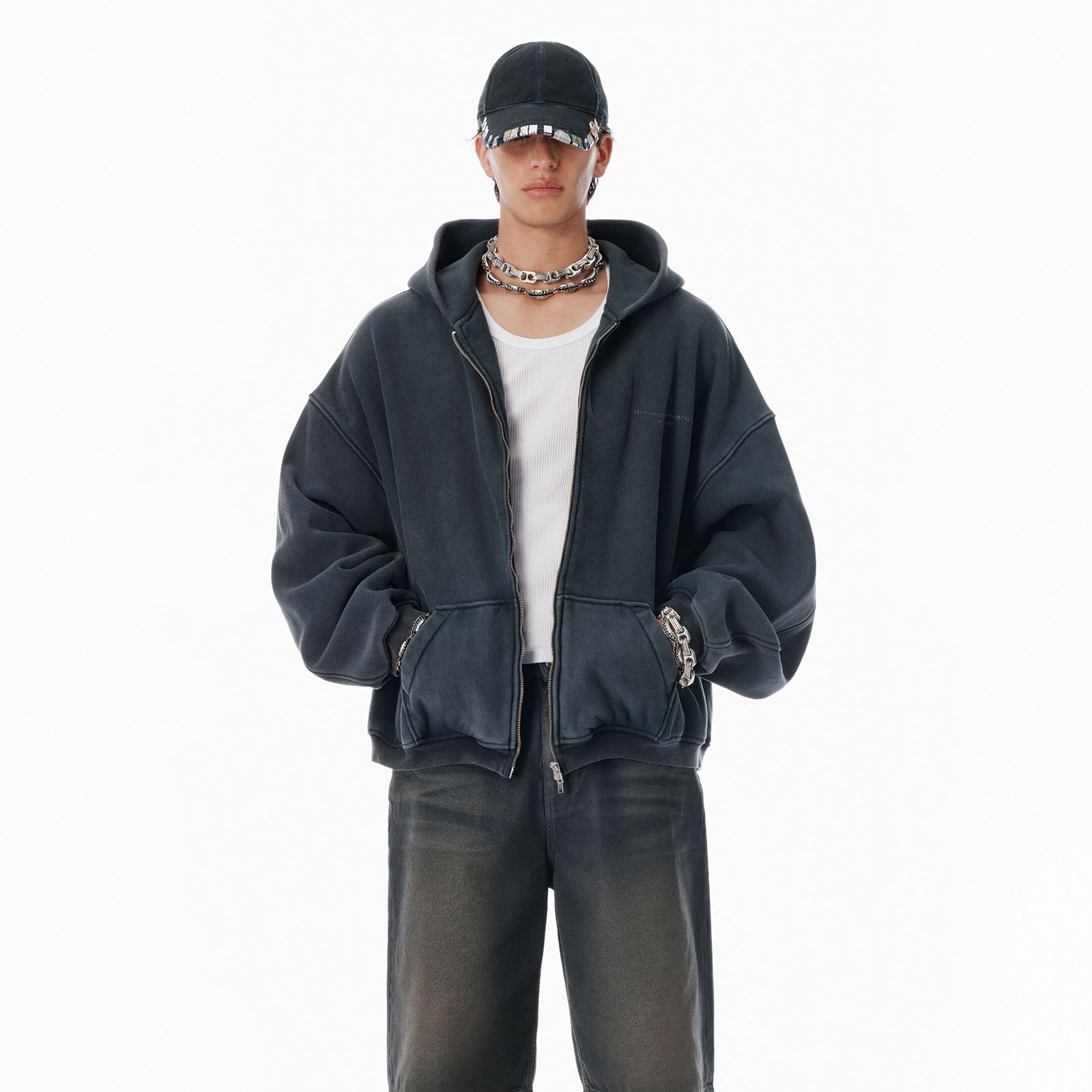 【関税込み】Alexander Wang フーディ & ジップアップ alexanderwang アレキサンダーワング コットン オーバーサイズ