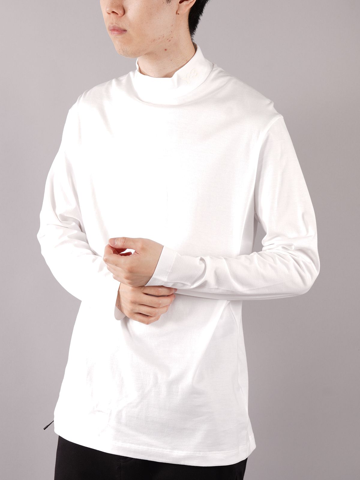 M CLASSIC MOCK NECK LS TEE / クラシック モックネック ロングスリーブ Tシャツ (ホワイト) - S