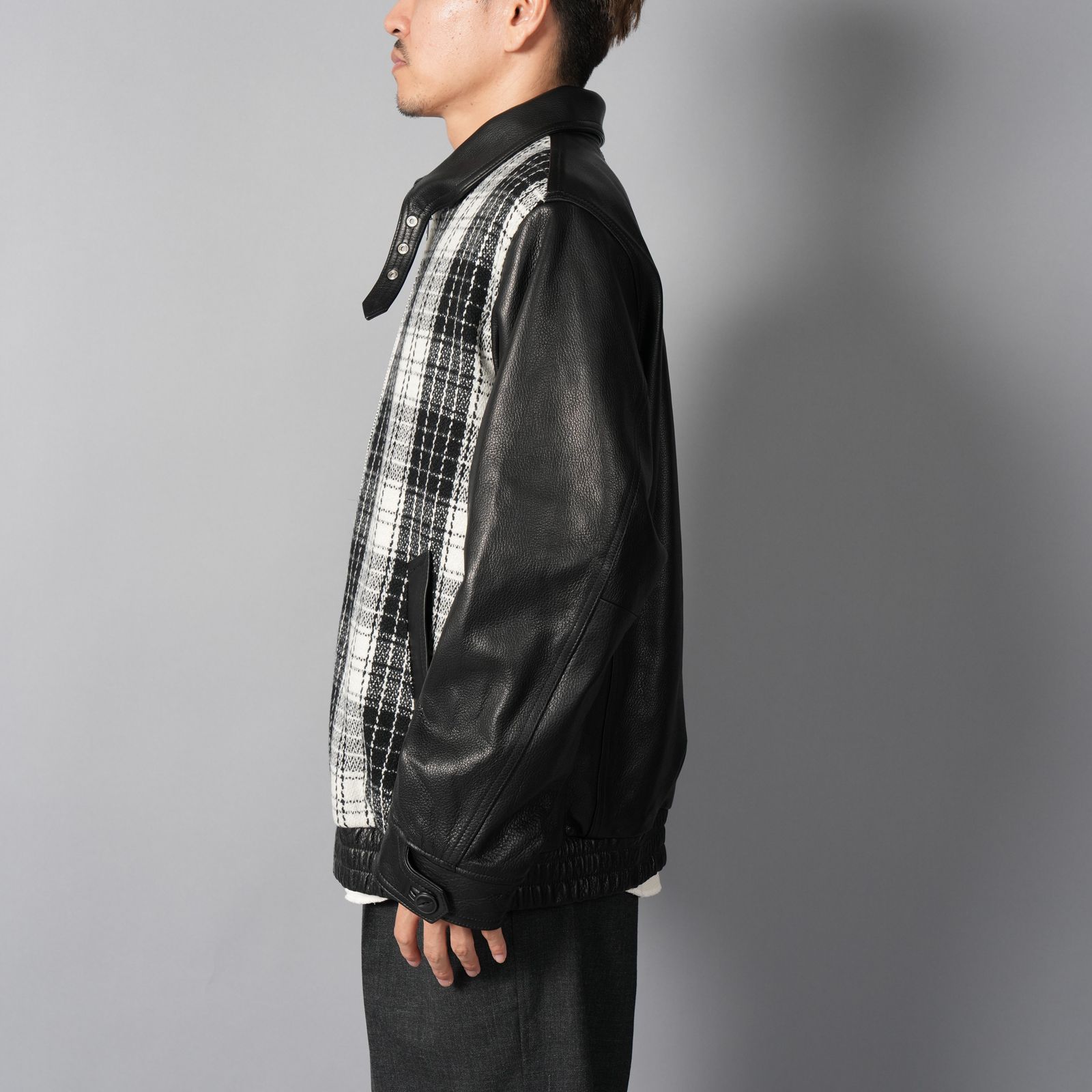 【ラスト1点】Murdoc Leather Jacket / マードックレザージャケット(ホワイト/ブラック)