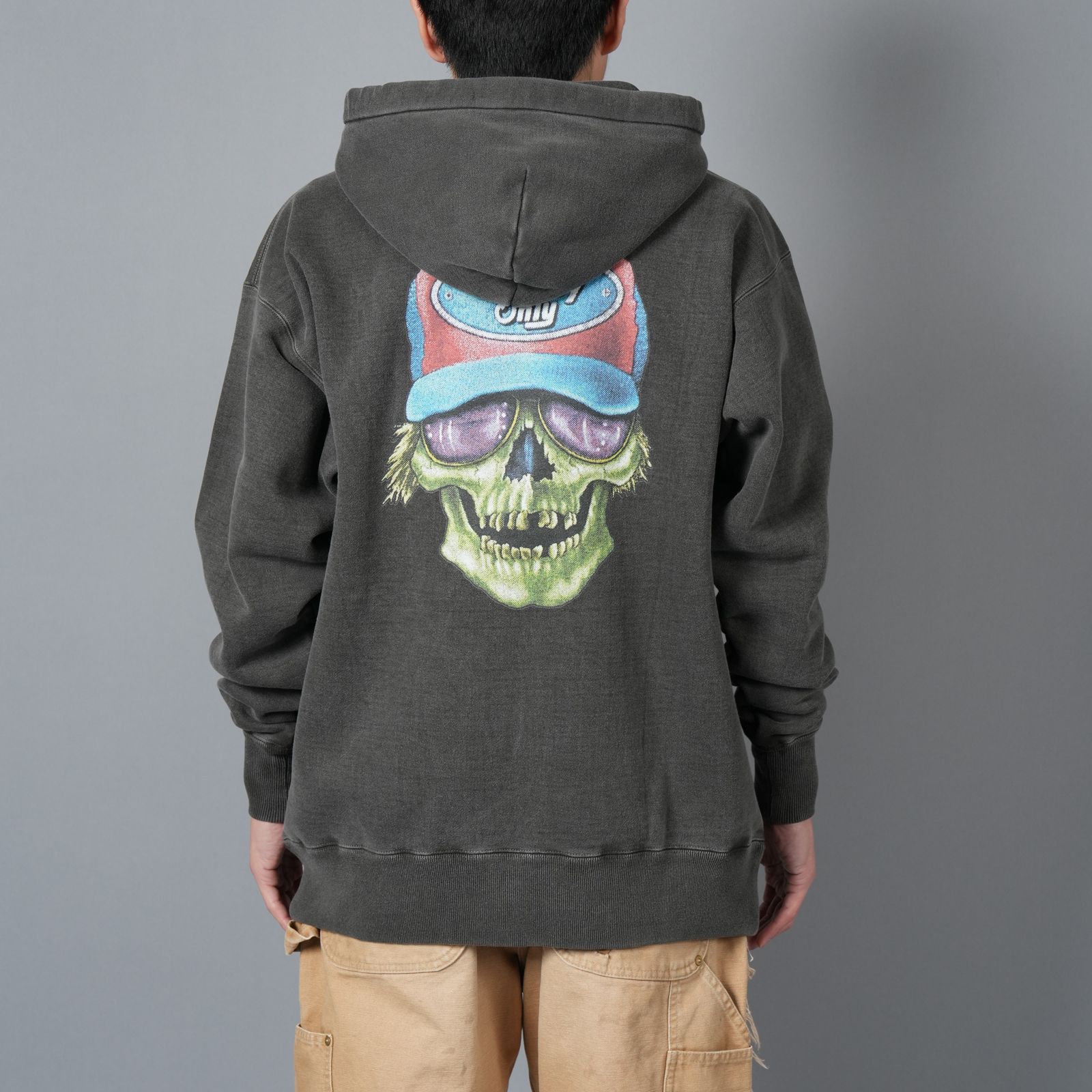 PRINTED HOODIE "TRUCKER" / プリント フーディー トラッカー / パーカー (ブラック)