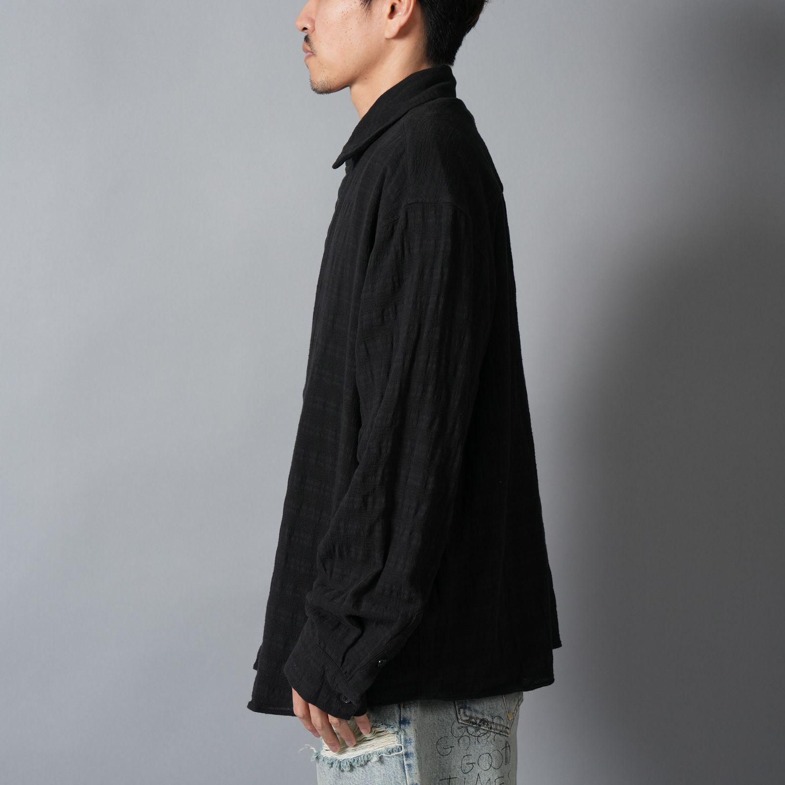 MAXI SHIRT / ロングスリーブシャツ (ブラック)