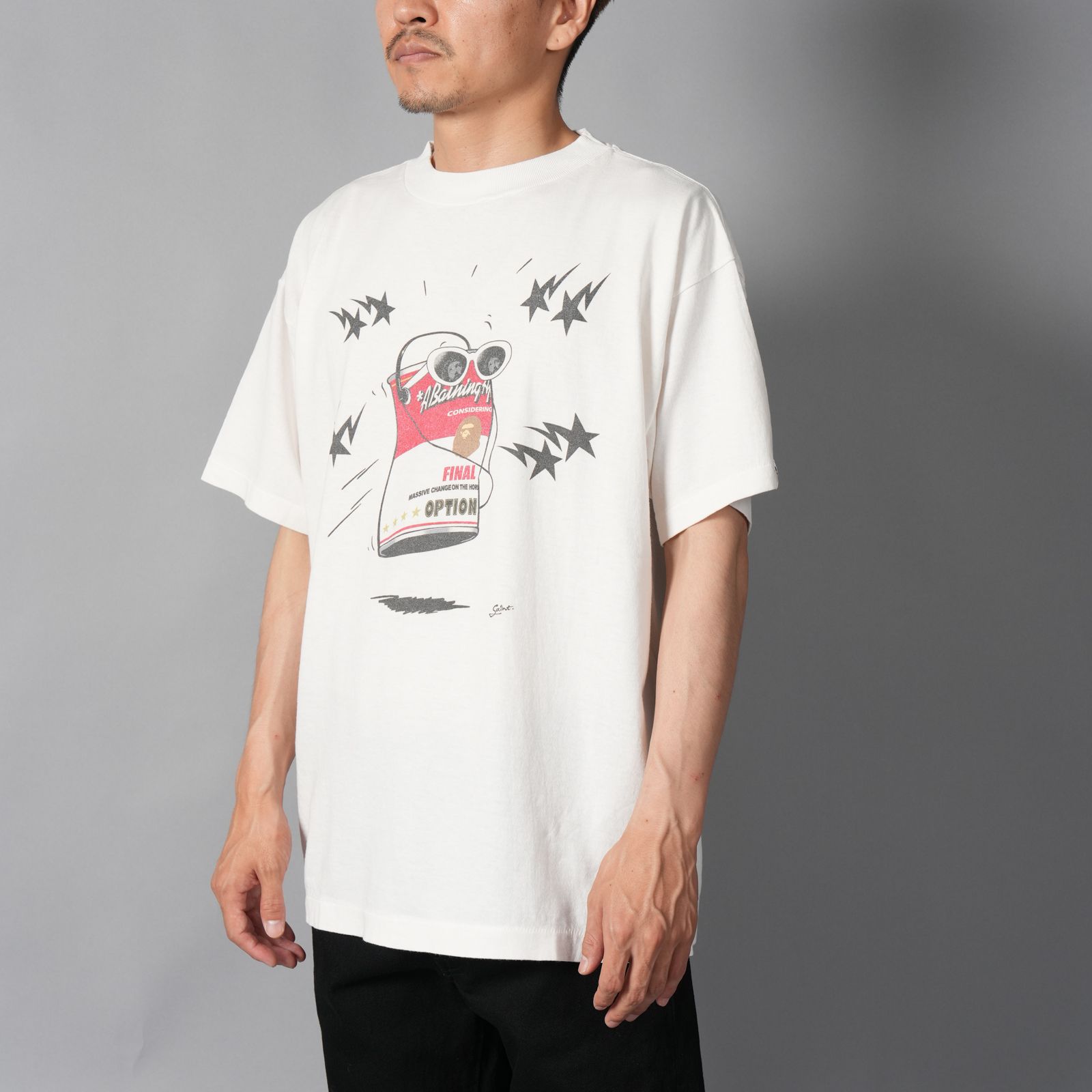 【ラスト1点】【コラボ】SM-MK1-0000-C34 / BAPE_SS T-SHIRT / JUMP / WHITE / Tシャツ (ホワイト)