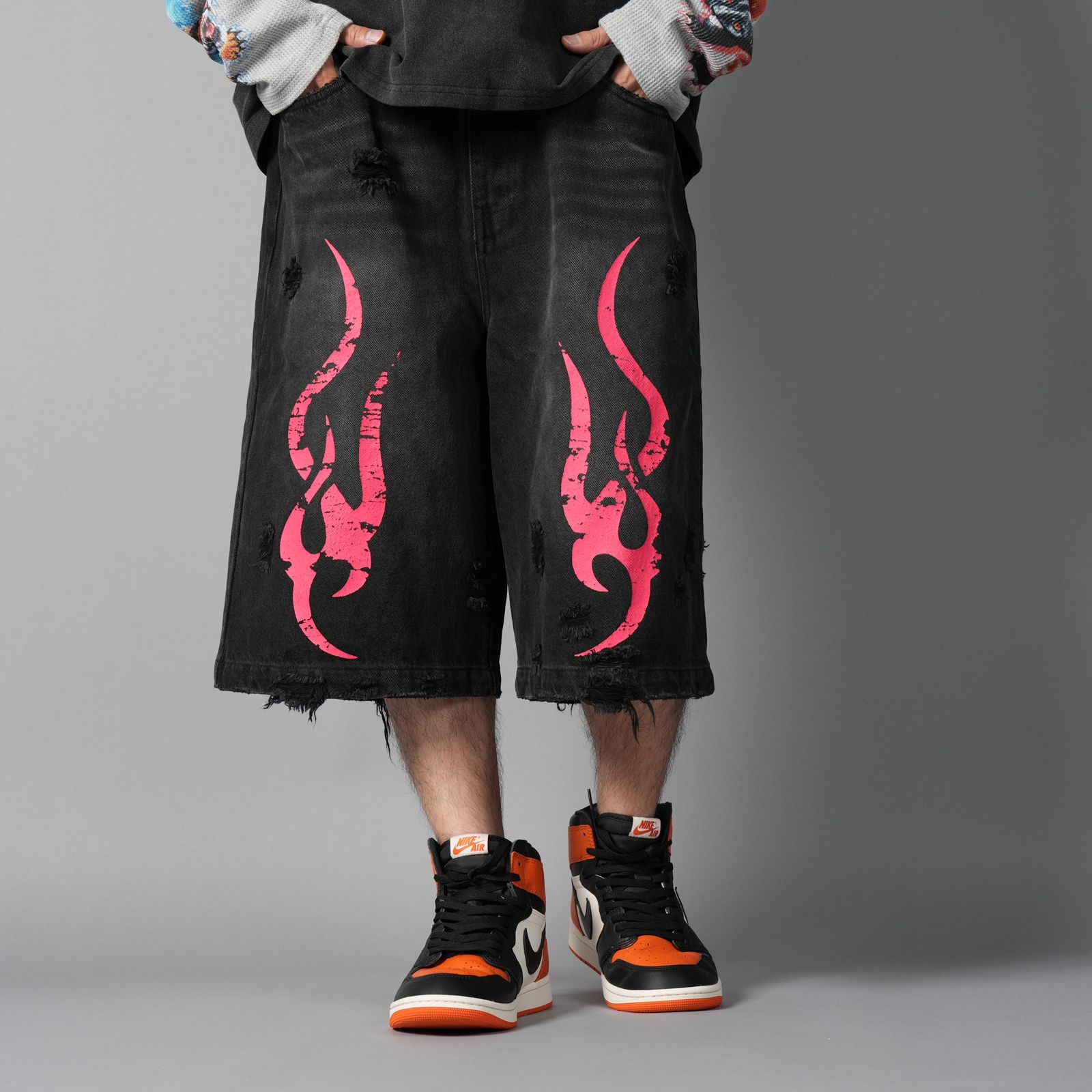Chew Forever - Tribal Denim Five-pocket Shorts / トライバル