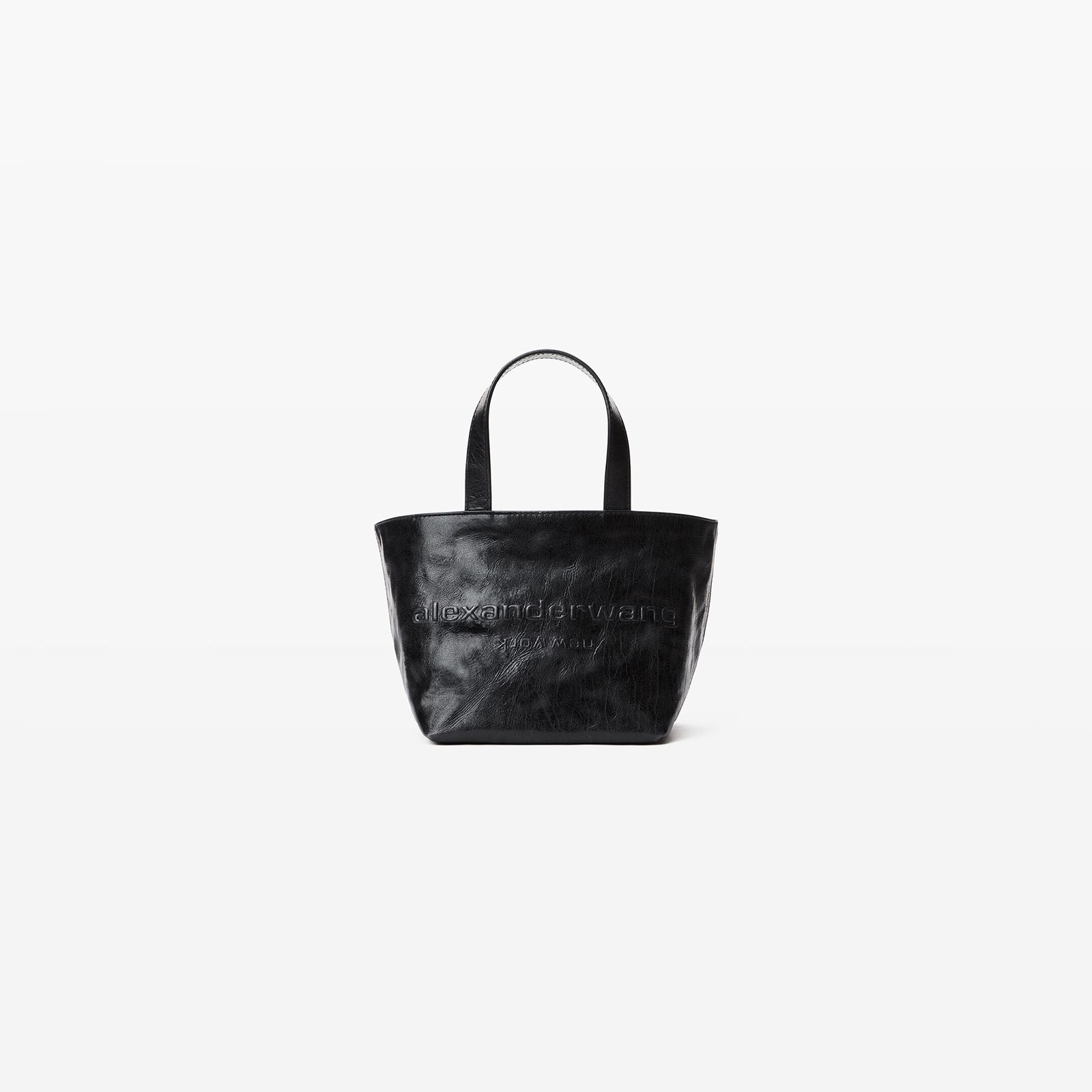 alexander wang - 【ラスト1点】PUNCH SMALL TOTE W/ STRAP / コットンデニム スモールトートバック  (グレーアシッド) | Confidence