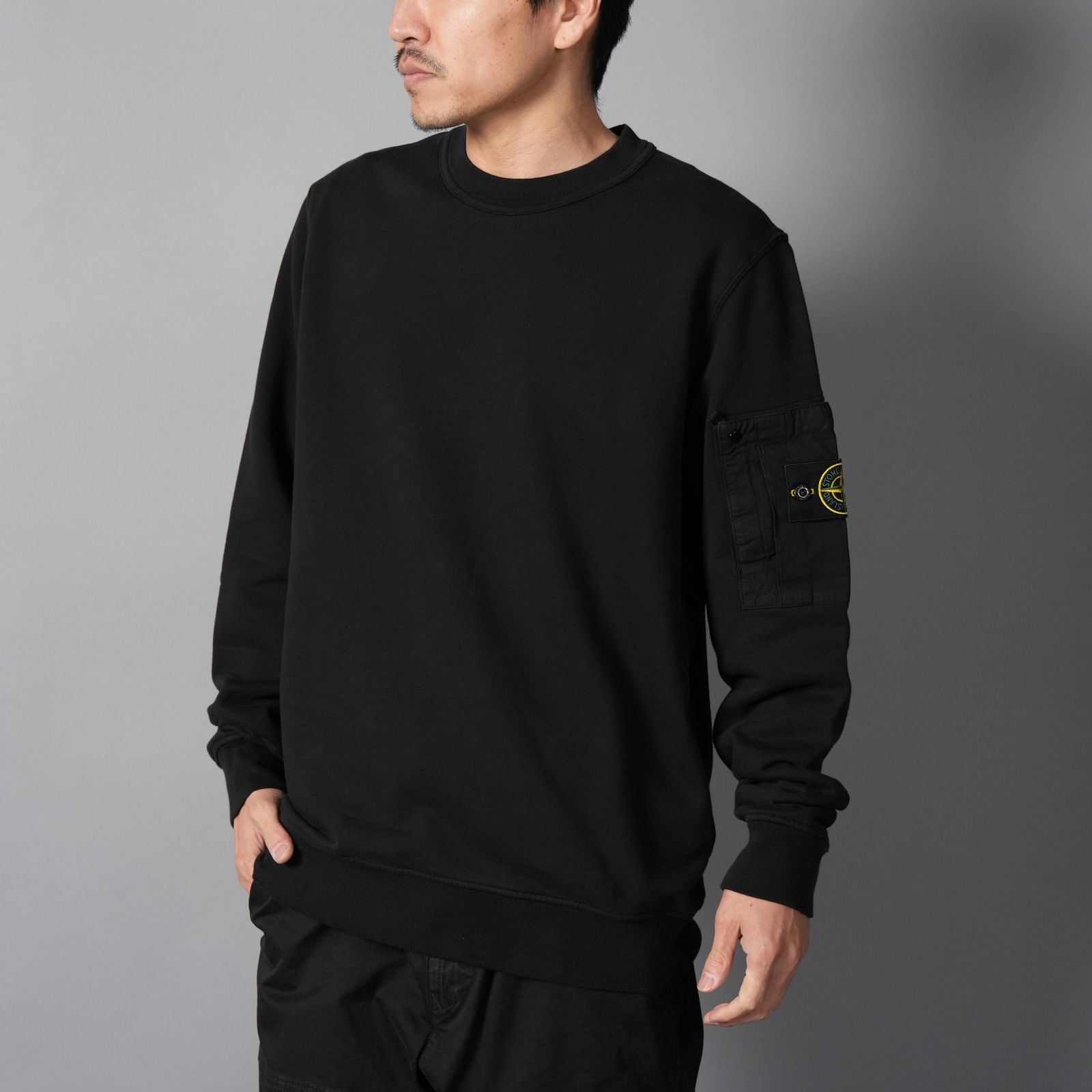 6100019 COTTON FLEECE / コットンフリース / トレーナー・クルーネックスウェット (ブラック)