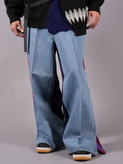 【OUTLET】JERSEY MERGING DENIM PANTS / ジャージー マージング デニムパンツ (インディゴ)