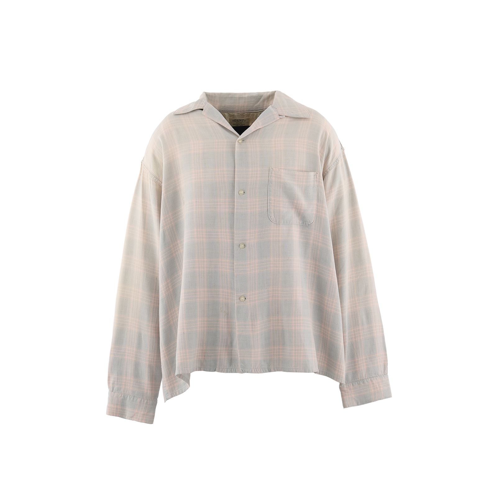 SM-MK8-0000-046 / RAYON SHIRT / CHECK / SKY BLUE / ロングスリーブシャツ (ブルー)