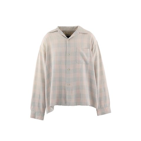 SM-MK8-0000-046 / RAYON SHIRT / CHECK / SKY BLUE / ロングスリーブシャツ (ブルー)