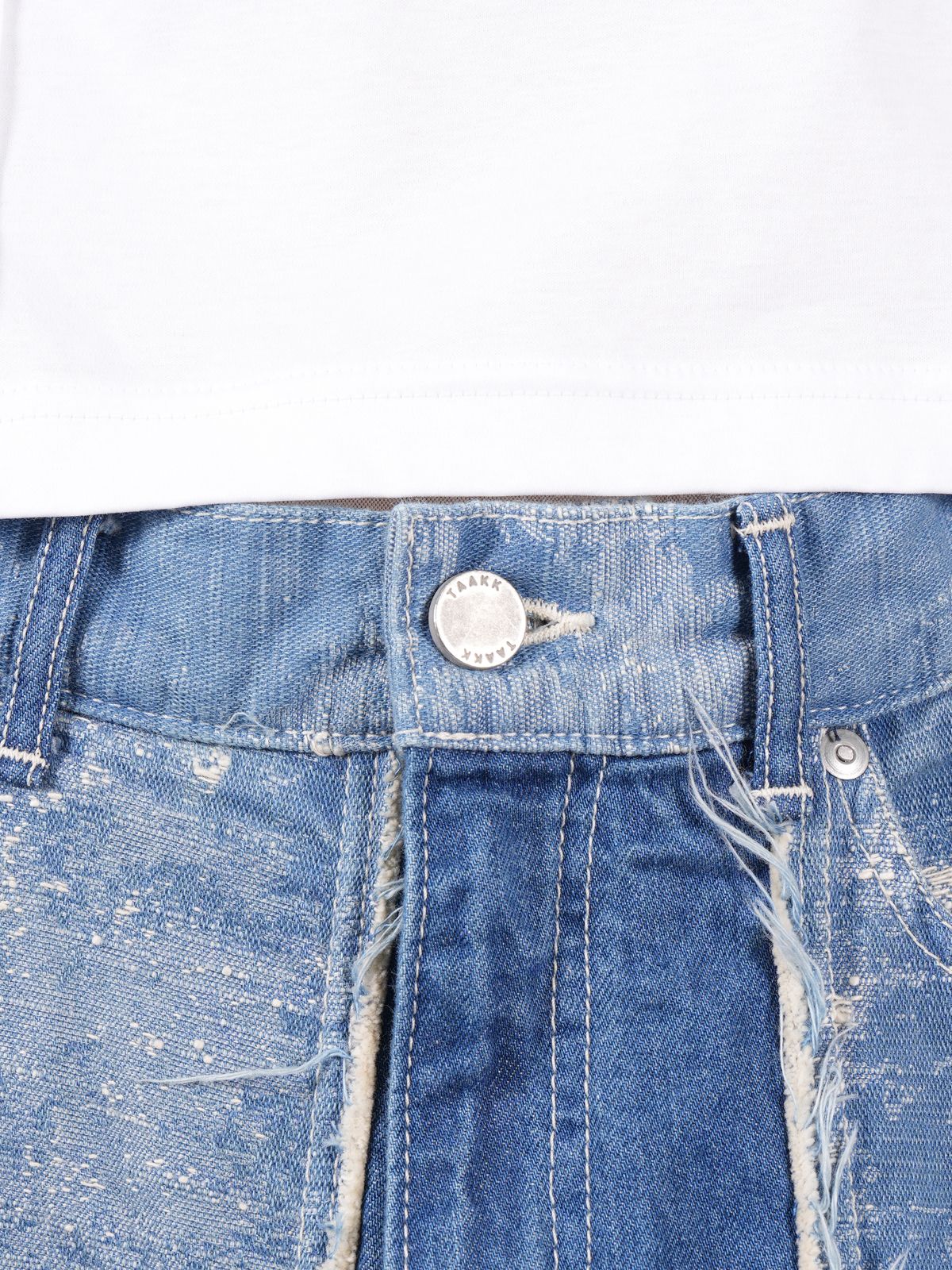 【ラスト1点】 DESIGN WIDE DENIM / デザイン ワイドデニム (ブリーチ)