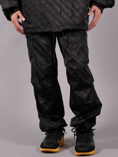 【ラスト1点】CARGO PANT IN JACQUARD TWILL NYLON / カーゴパンツ イン ジャガード ツイール ナイロン / ナイロンジャケット 【ユニセックス】(ブラック)