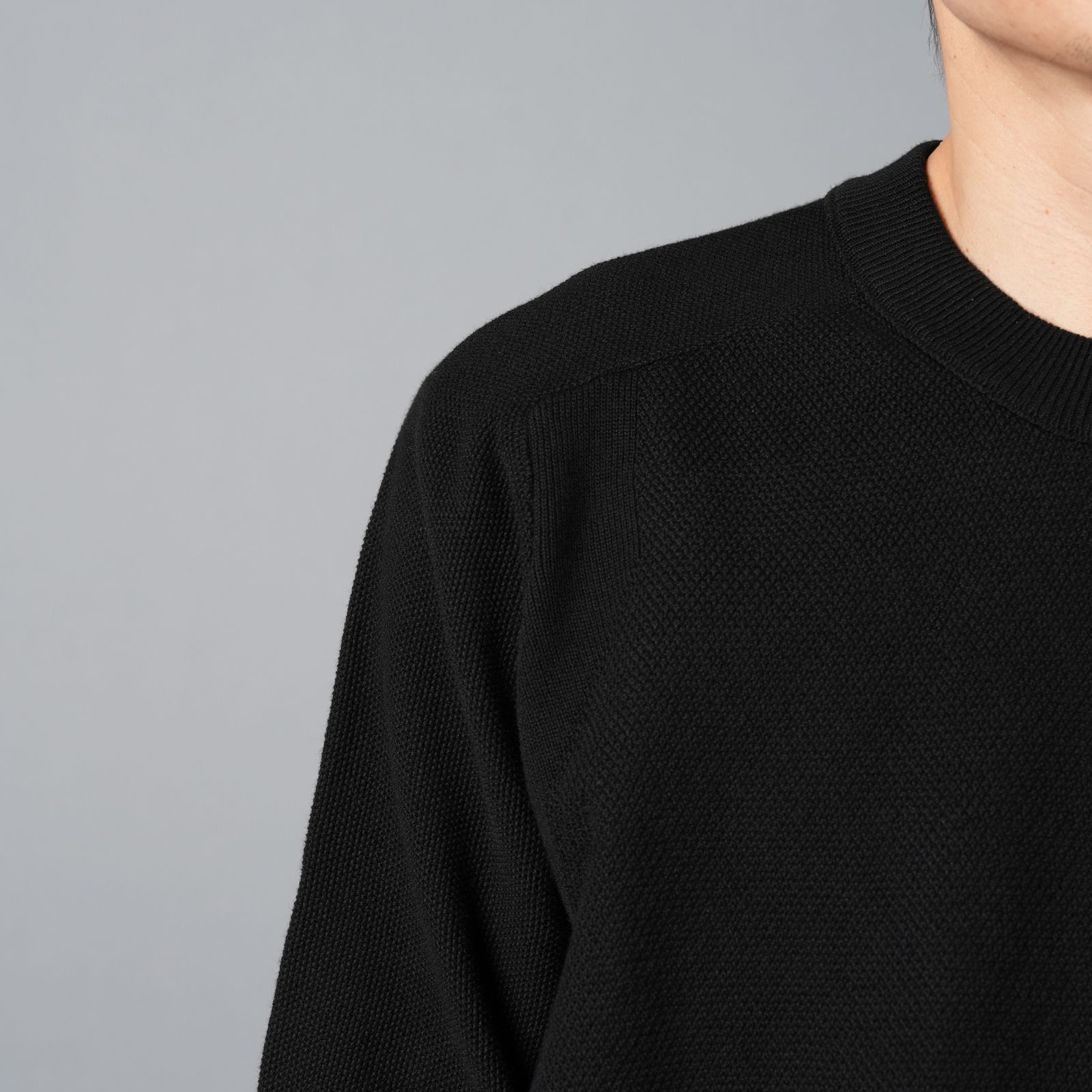 【ラスト1点】5100036 / SOFT ORGANIC COTTON, MICRO STITCH / ニット  (ブラック)
