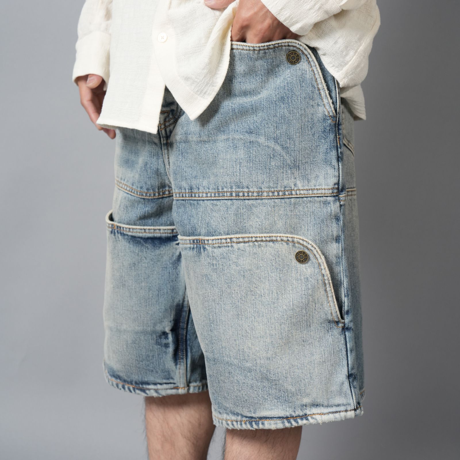 M UTILITY SHORTS / デニムショーツ (ブルー)