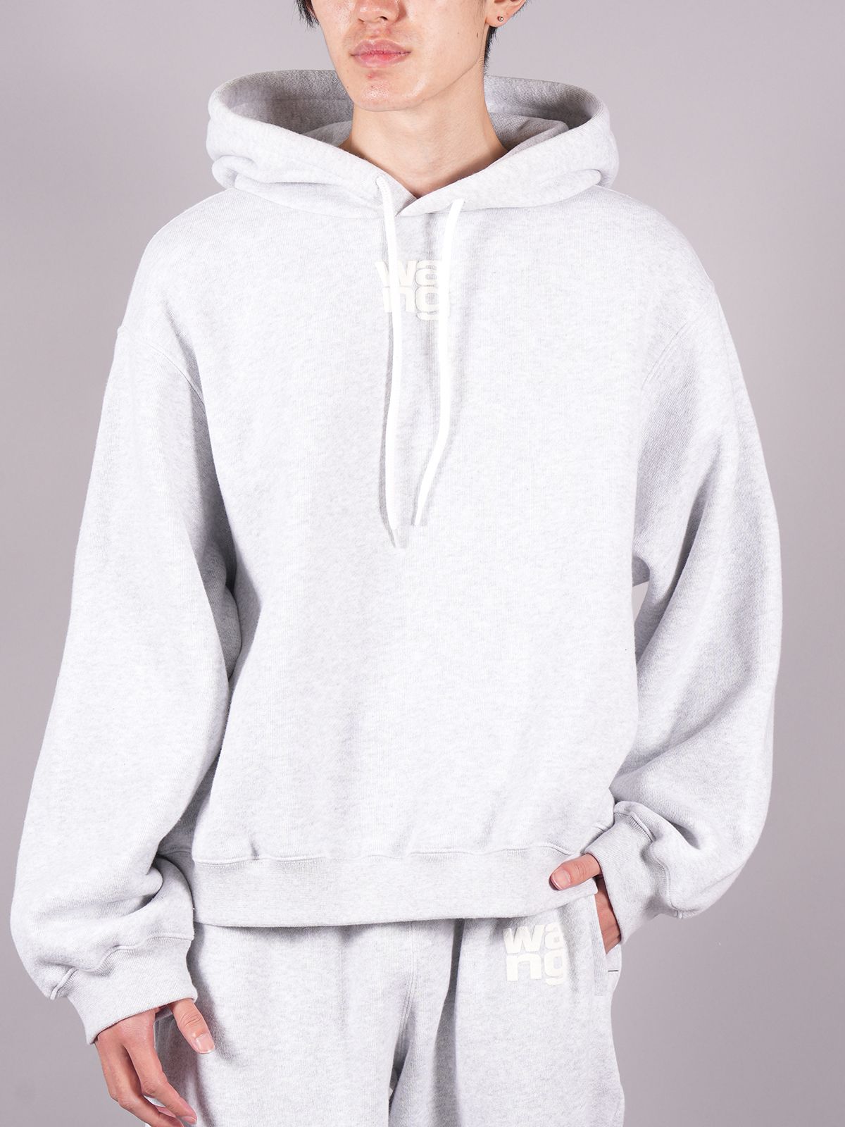 ALEXANDER WANG - ESSENTIAL TERRY HOODIE WITH PUFF PAINT LOGO