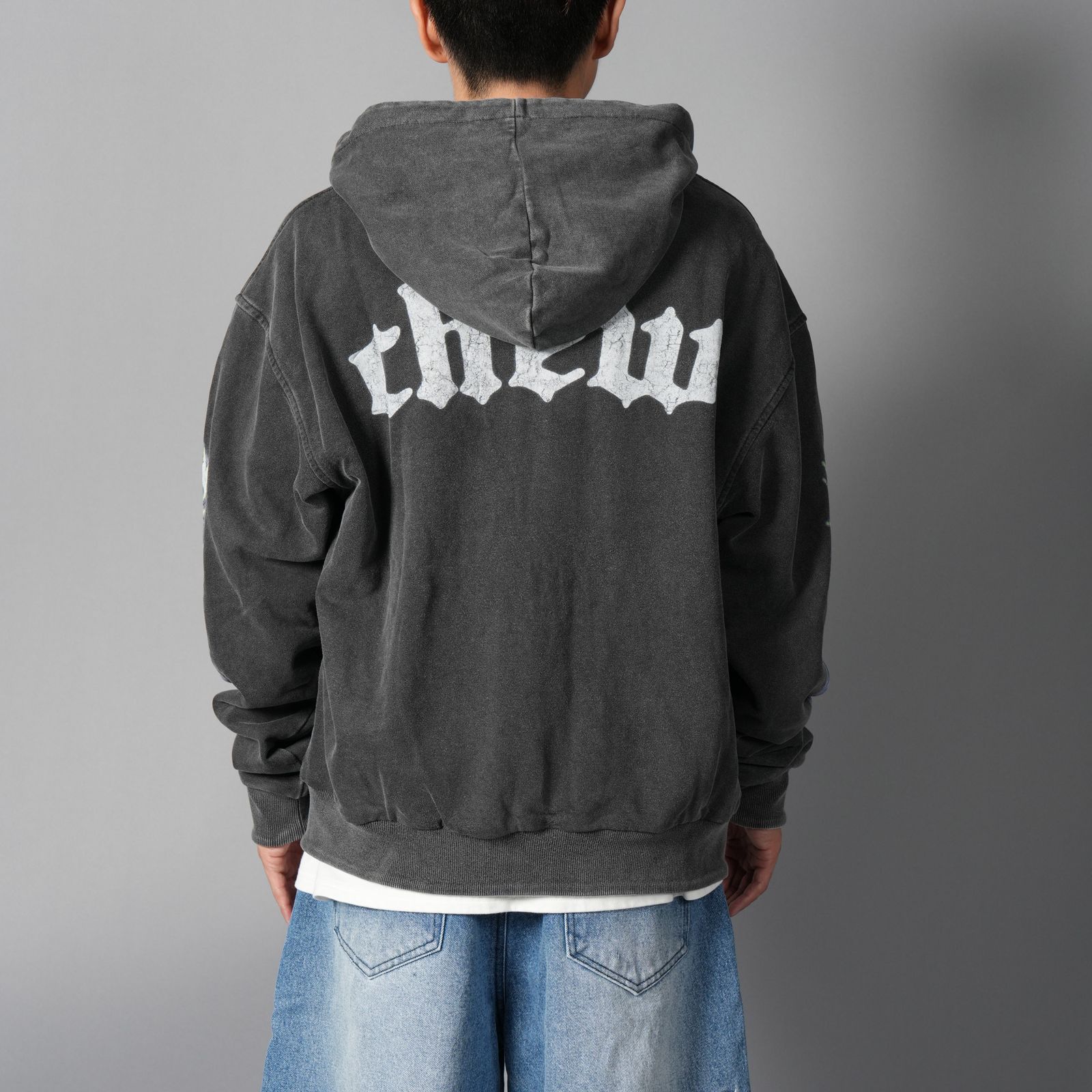 Reversible Pharma/Crank Zip Hooded Sweatshirt / リバーシブル ファーマ／クランク ジップ フーデッド スウェットシャツ (ヴィンテージブラック/ホワイト)