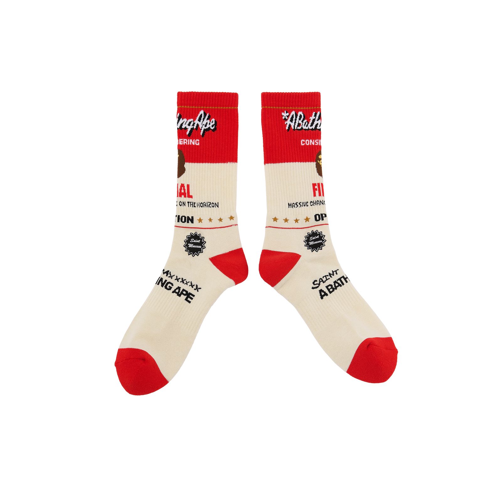 【コラボ】SM-MK1-0000-C41 /BAPE_SOCKS / FAINAL / ECRU+RED / ソックス  (エクリュ/レッド)