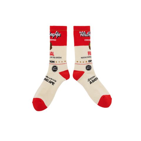 【コラボ】SM-MK1-0000-C41 /BAPE_SOCKS / FAINAL / ECRU+RED / ソックス  (エクリュ/レッド)