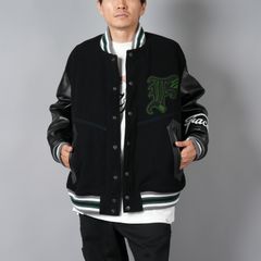 【ラスト1点】PATCHED STADIUM JACKET / パッチド スタジアムジャケット (ブラック)