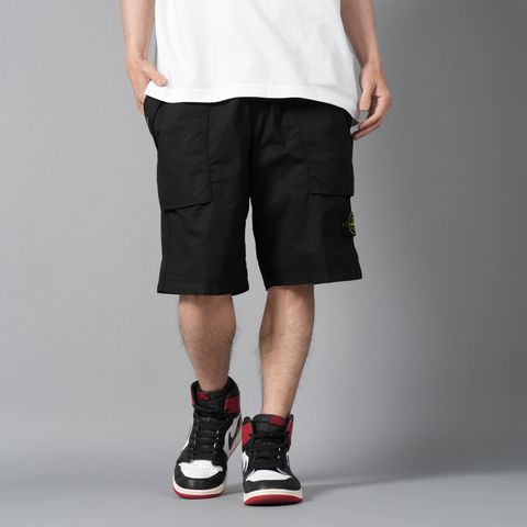 【ラスト1点】L100009 BERMUDA COMFORT SHORTS / ショートパンツ [ガーメントダイ] [ストレッチ入り](ブラック)