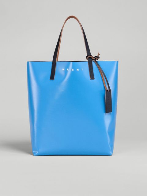 【ラスト1点】PVC ショッピングバック / トートバック / バイカラー(ブルー・ブラウン) /【定番商品】/ ユニセックス SHMQ0000A3-P3572-P3572-Z3050 MARNI