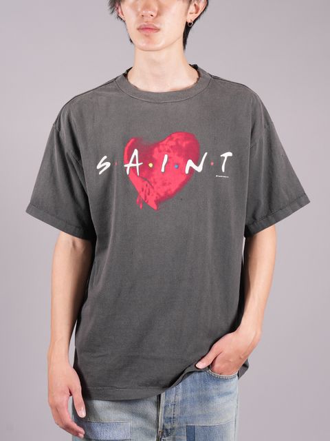 SM-A22-0000-004/SS TEE/ HEART/BLACK / Tシャツ  (ブラック)