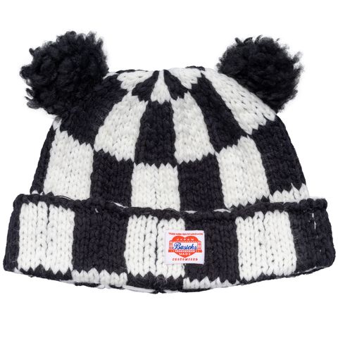 【残りわずか】Checkered Flag Bear Beanie / ベアービーニー (ブラック/ホワイト)