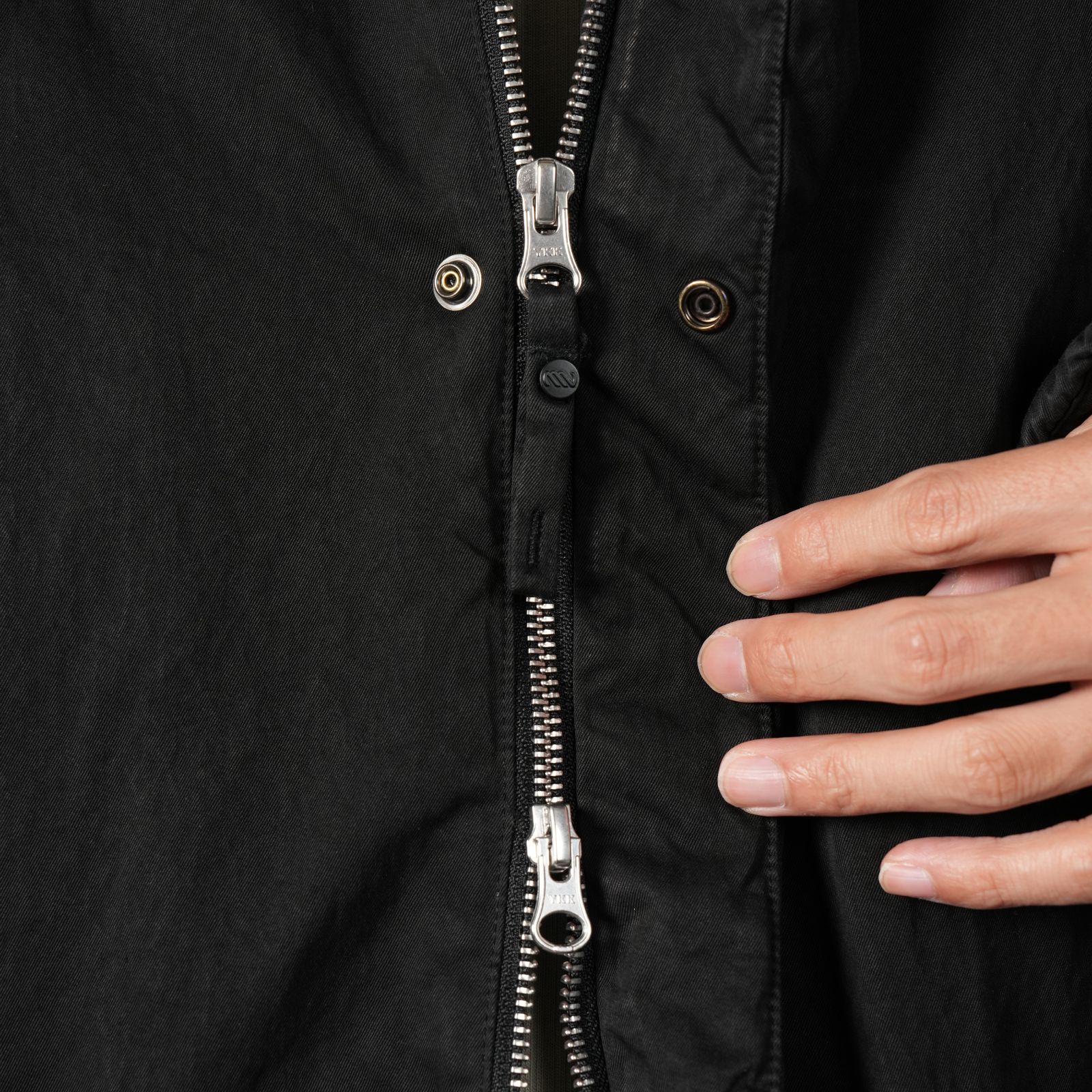 OUTERWEAR MEDIUM JACKET IN GABARDINE CO/NY / ミディアムジャケット (ブラック)