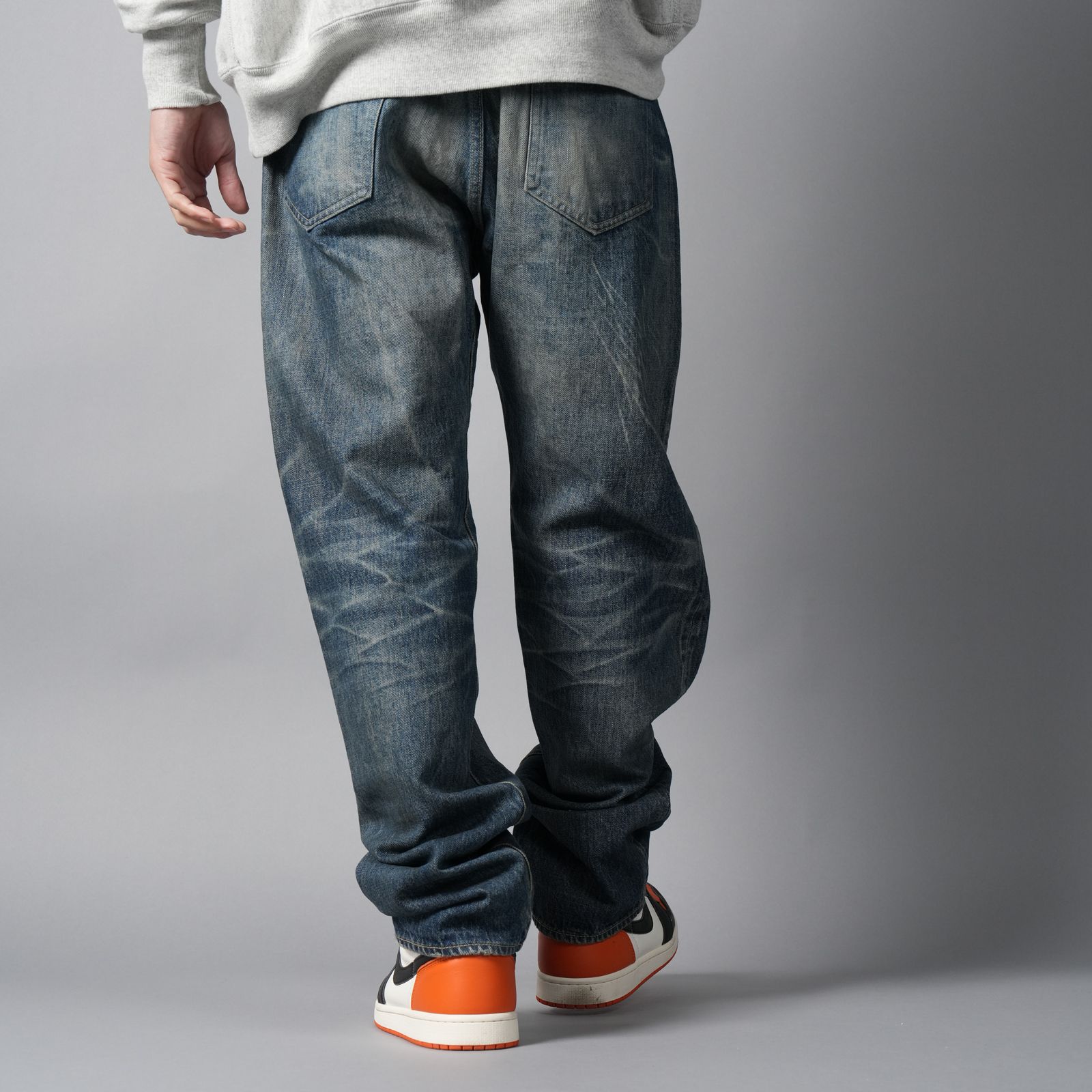 【ラスト1点】【コラボ】SM-HR1-0000-C60 / BB_DENIM PNT / 5PKTS DAMAGE / デニムパンツ (ブルー)