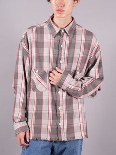 【ラスト1点】  SM-A22-0000-060 / SHIRT / シャーマーアカデミー ネルシャツ  (レッド/ブラウン)