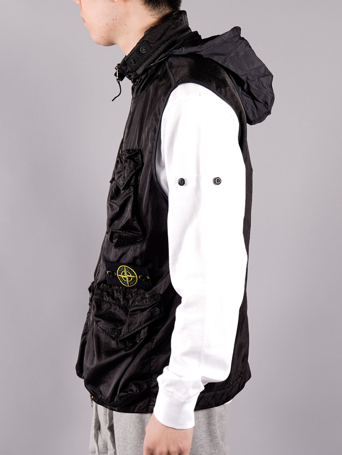 STONE ISLAND - NYLON RASO-TC / ナイロン ラソ TC ベスト (ブラック ...