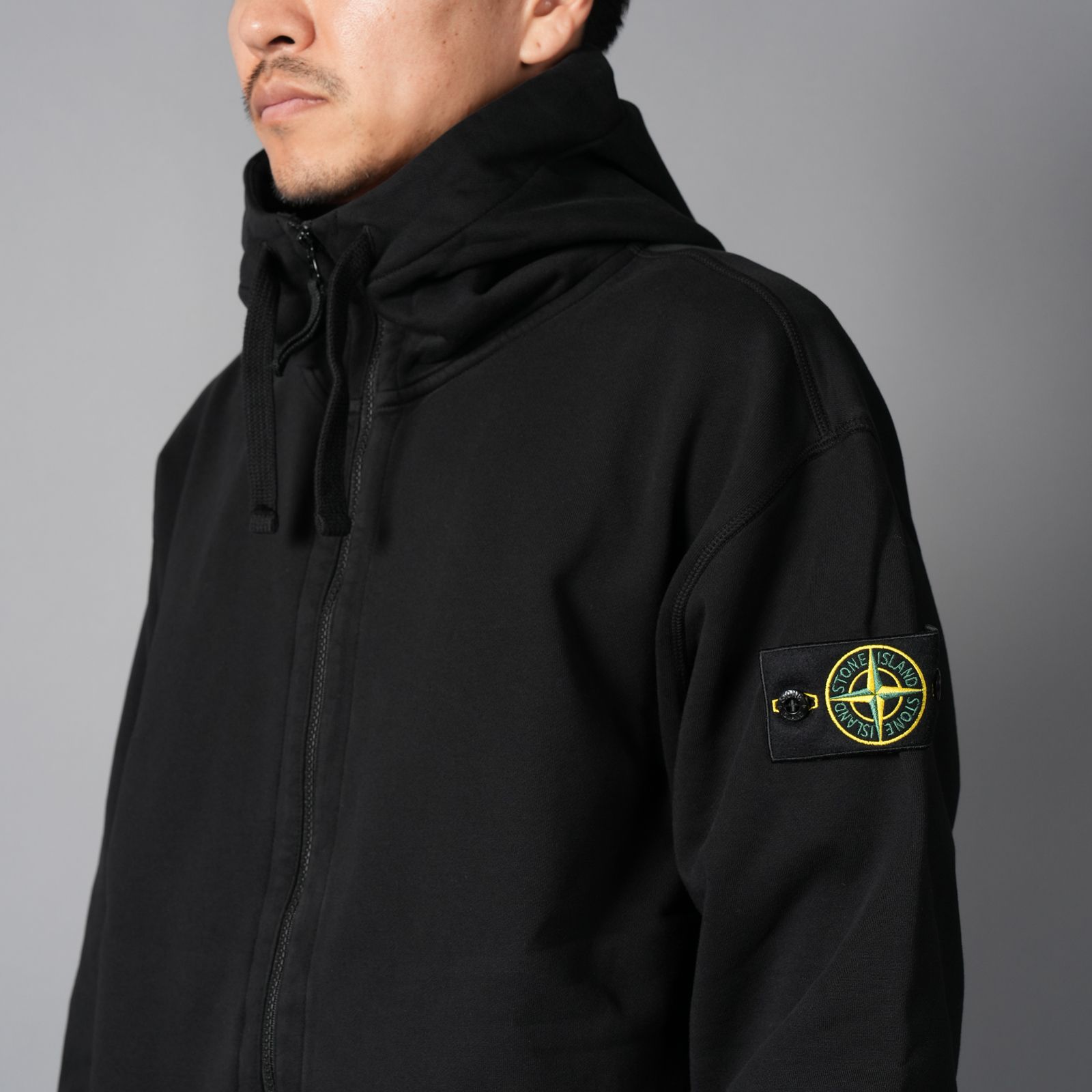 6100009 ORGANIC COTTON FLEECE / コットンフリース / ジップパーカー (ブラック)