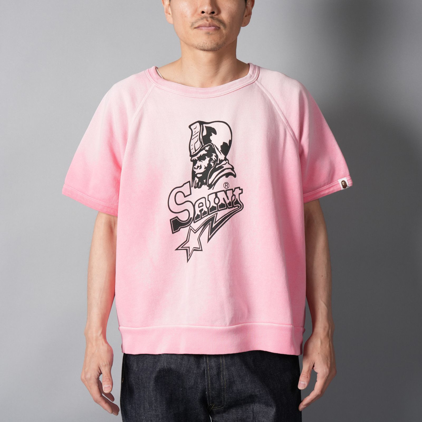 【残りわずか】【コラボ】SM-MK8-0000-C51 / BAPE_SS CRW N SWT / SNT STAR / PNK / クルーネックスウェット (ピンク)