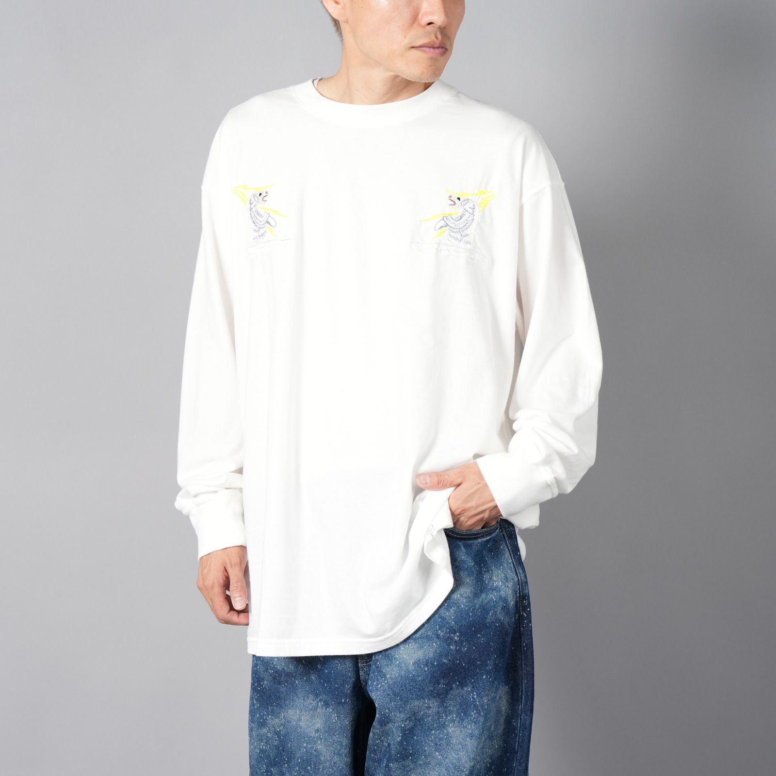 SKA LONG TEE / スカ ロングスリーブTシャツ  (ホワイト)