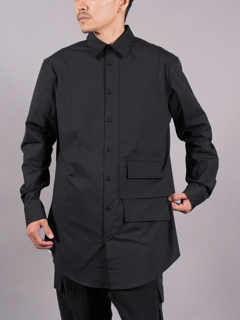 【ラスト1点】【定番アイテム】 Y-3 U SHIRT  / ワイスリー  ユニセックス シャツ ［ストレッチ入り］  (ブラック)