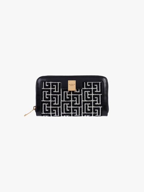 【ラスト1点】1945 ZIP WALLET / モノグラム ジャカード ジップウォレット (財布) / ブラック・ホワイト / ユニセックス