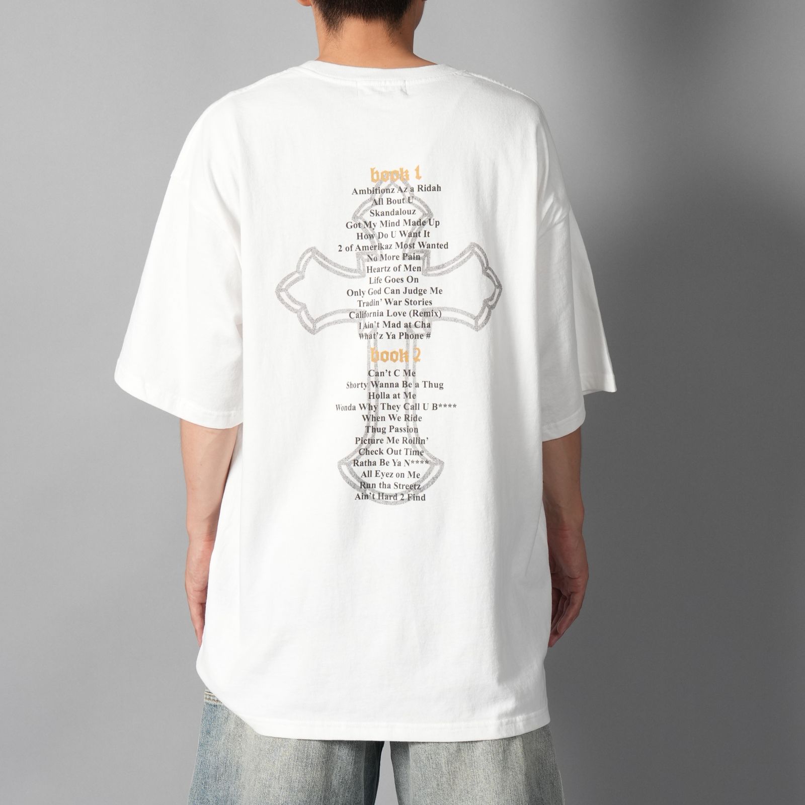 UIZZ-24036 / Tupac / All Eyez On Me Side Face Photo SSTee / Tシャツ (ホワイト)