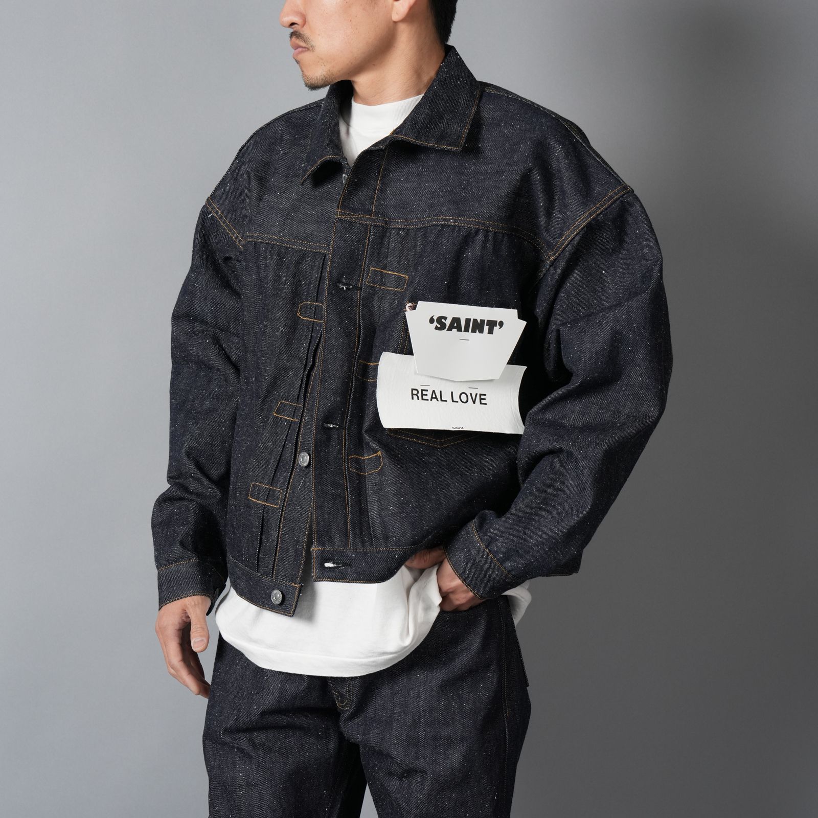 【残りわずか】【コラボ】SM-MK8-0000-C45 / BBJ_DENIM JACKET / REGID / BLUE / ベルベルジン デニムジャケット (リジッド)(ブルー)