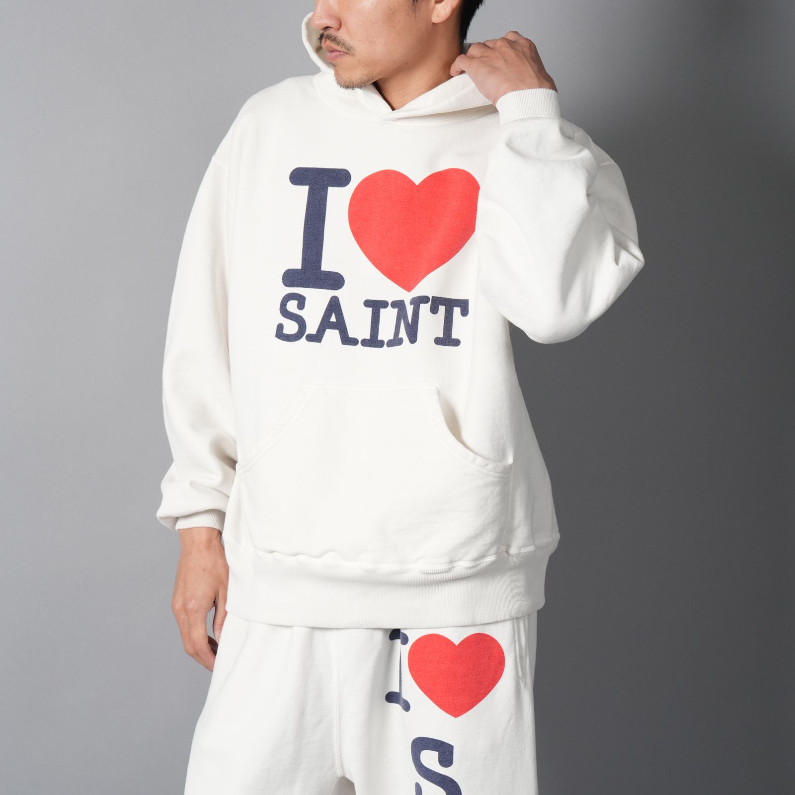 SM-MK8-0000-058 / HOODIE / I LOVE SAINT / WHITE / パーカー・フーディー (ホワイト)