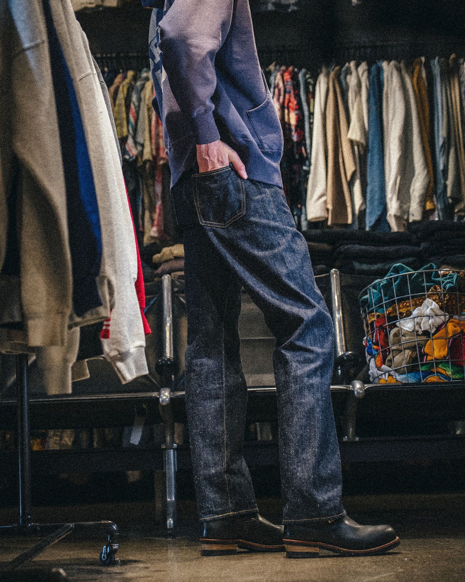【コラボ】SM-MK1-0000-C24 / SM-MK8-0000-C46 / BBJ_DENIM PANTS / REGID / BLUE / ベルベルジン デニムパンツ (リジッド)(ブルー)