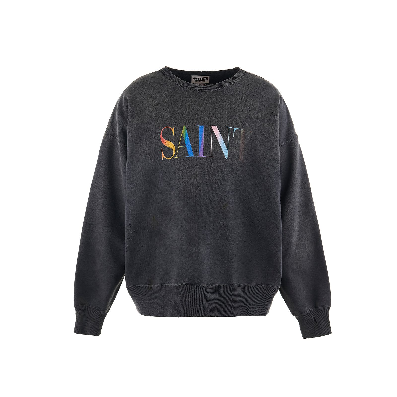 ©SAINT M×××××× - SM-YS1-0000-030 / CREW SWT / RAINBOW / SNT/BLK / スウェット・ トレーナー (ブラック) | Confidence