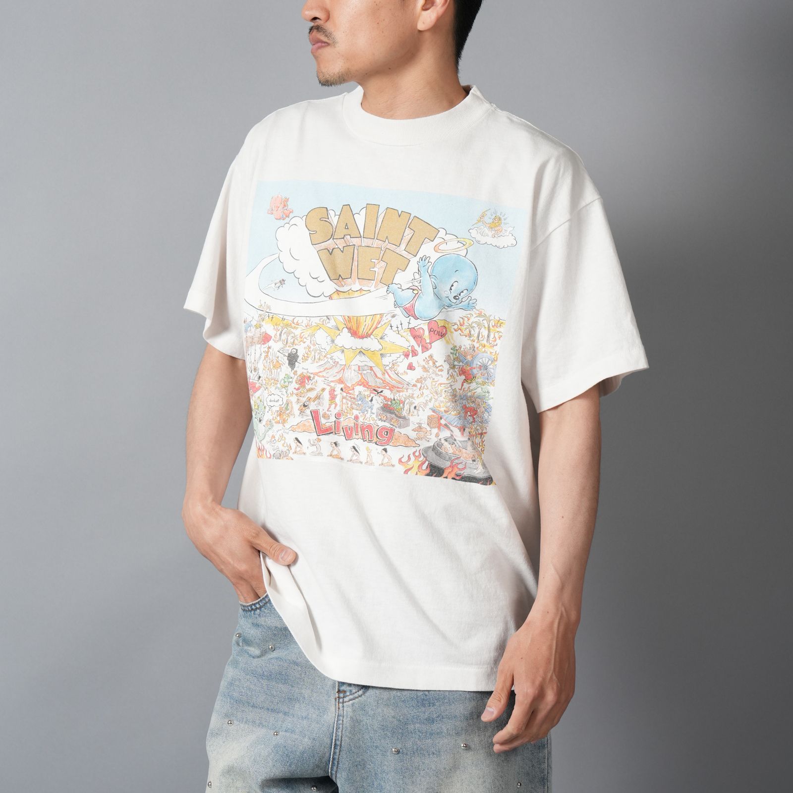 【ラスト1点】SM-MK8-0000-016 / SS T-SHIRT / SAINT WET / WHITE / Tシャツ (ホワイト)
