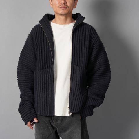 【ラスト1点】GLOBE RIB KNIT CARDIGAN  / グローブ リブ ニットカーディガン (マリン)