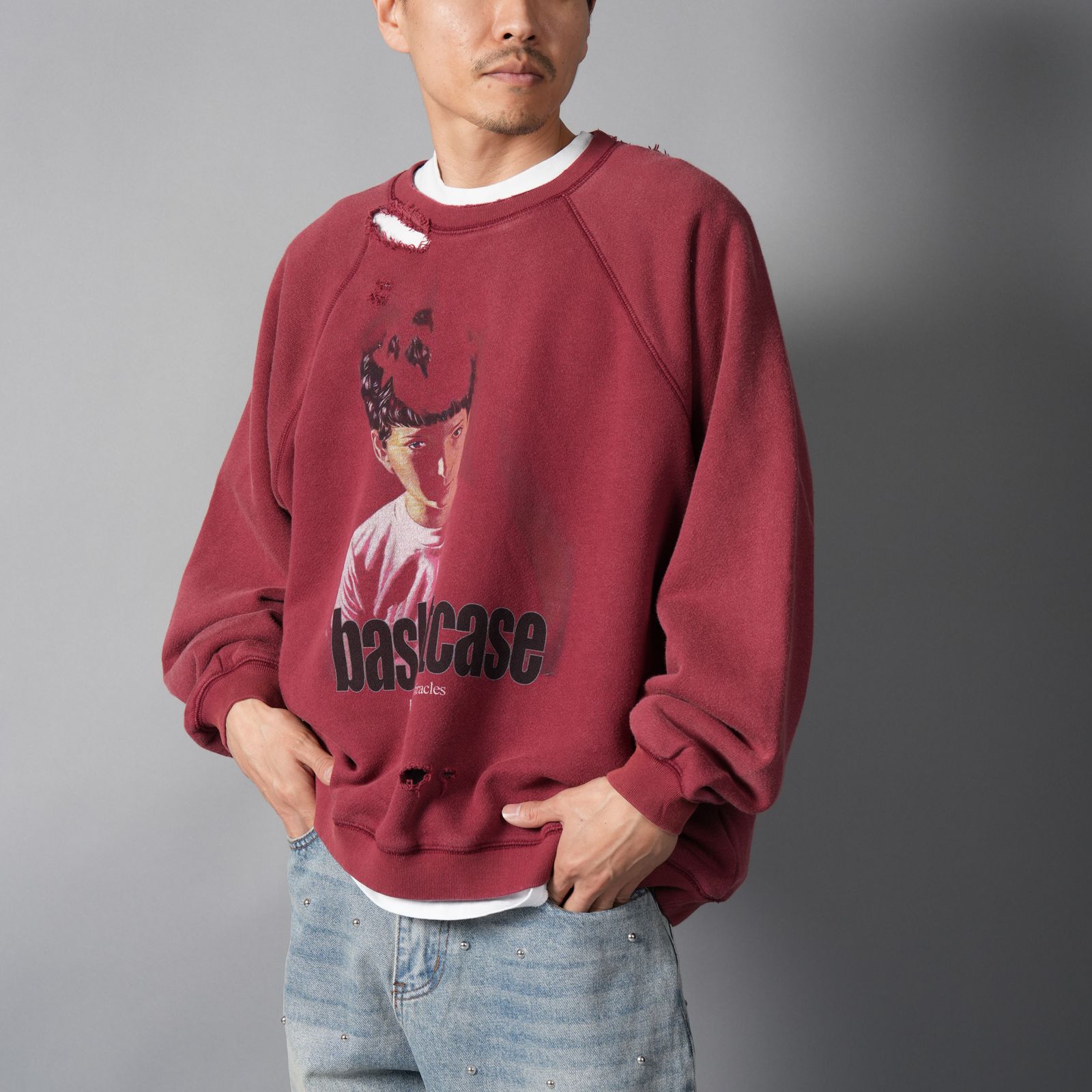 【残りわずか】MIRACLE, crewneck / クルーネックスウェット ・ トレーナー (レッド)