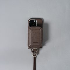 レザーストラップ付iPhoneアクセサリー - マイクロバッグ (ダークブラウン)