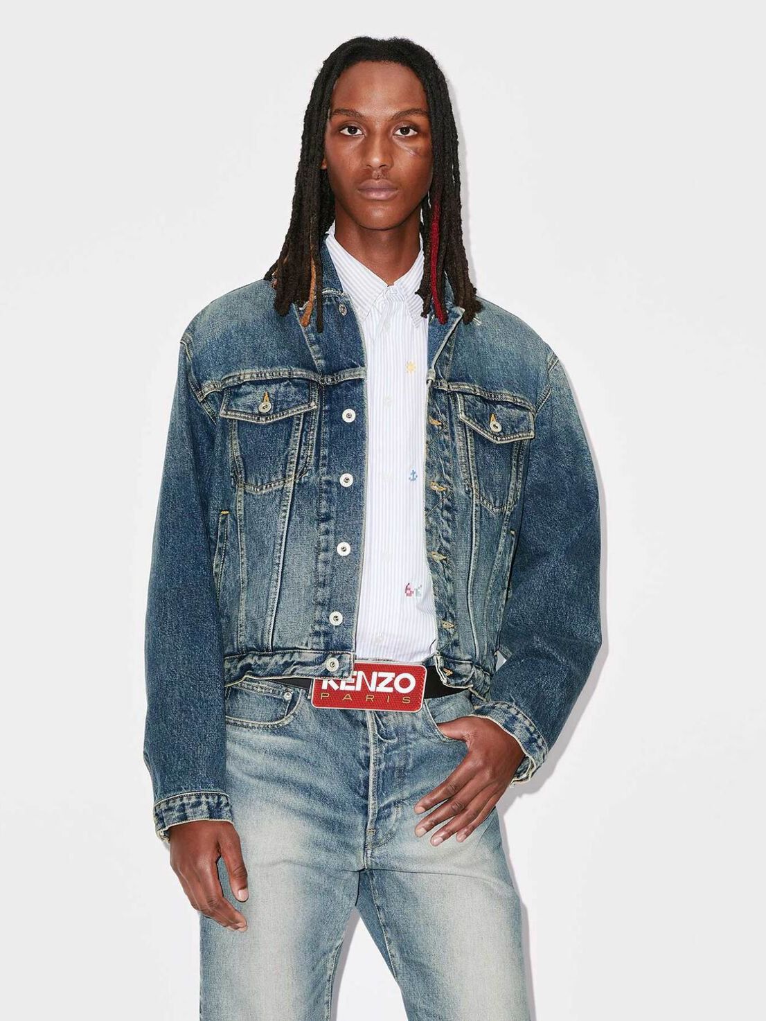 KENZO - Medium Stone Denim Trucker Jacket / ミディアム ストーン