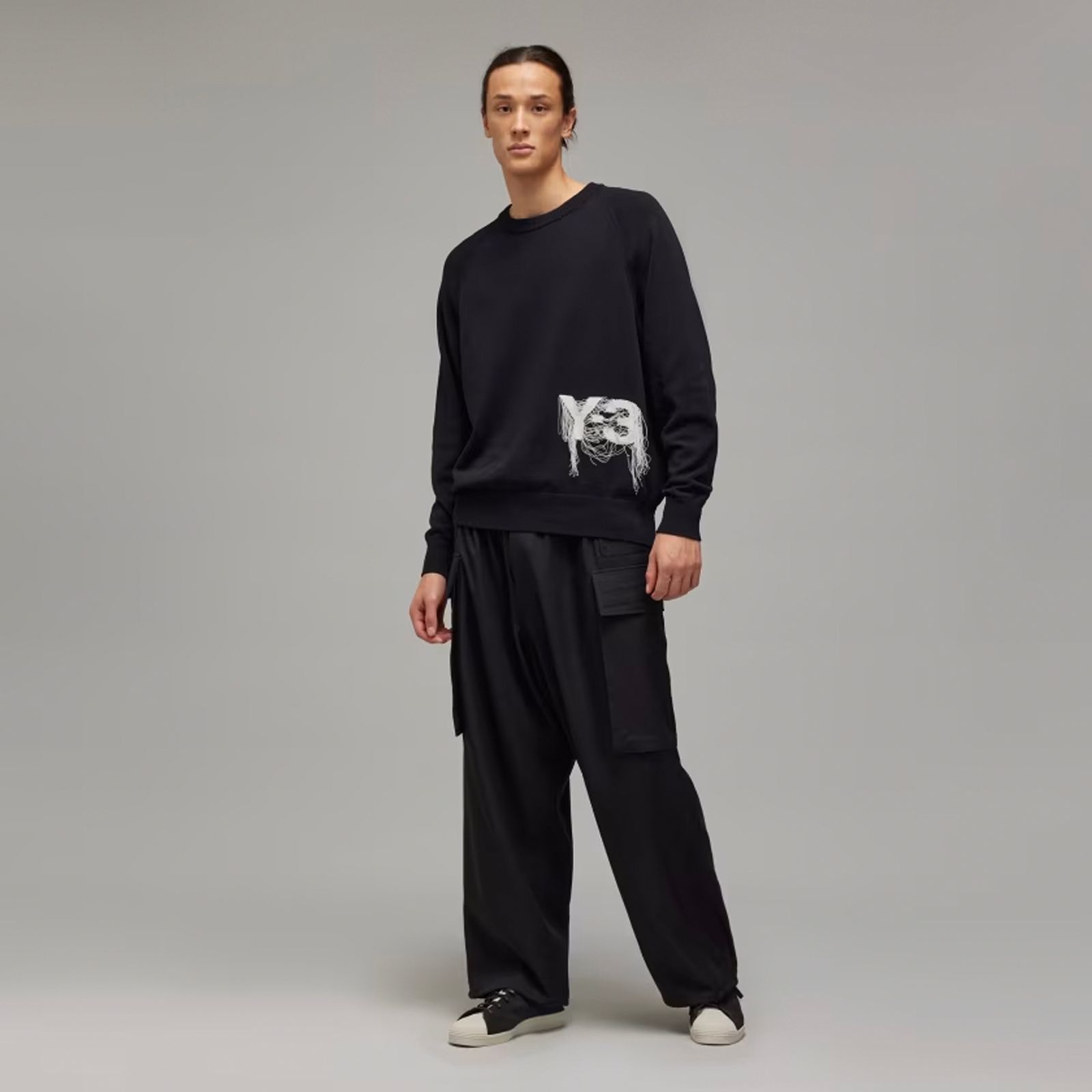 【ラスト1点】Y-3 Logo Knit Crew Sweatshirt  / ニットセーター (ブラック)
