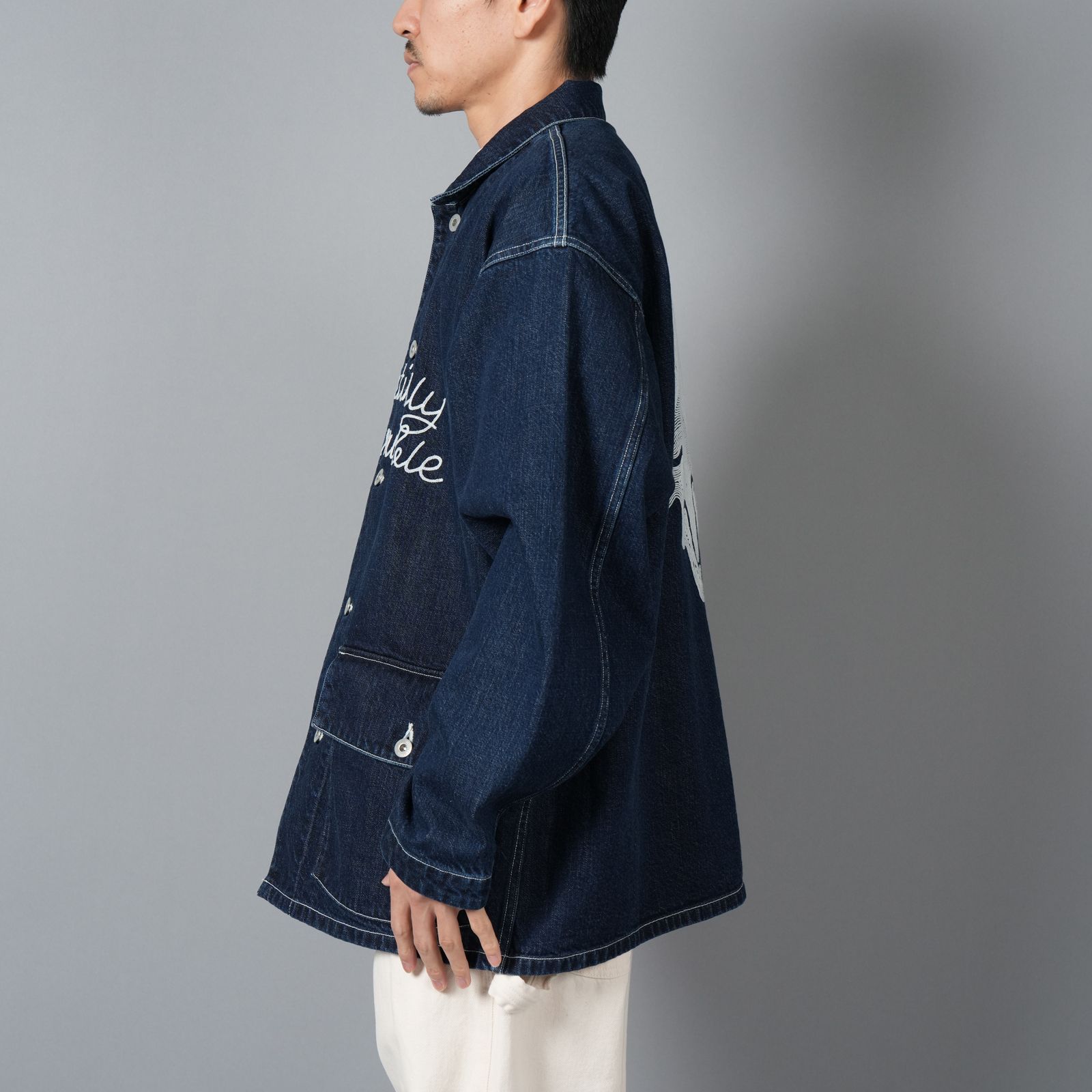 EU-HR8-0000-007 / HEART LOGO DENIM COVERALL / BLUE / ハートロゴ デニム カバーオール (ブルー)