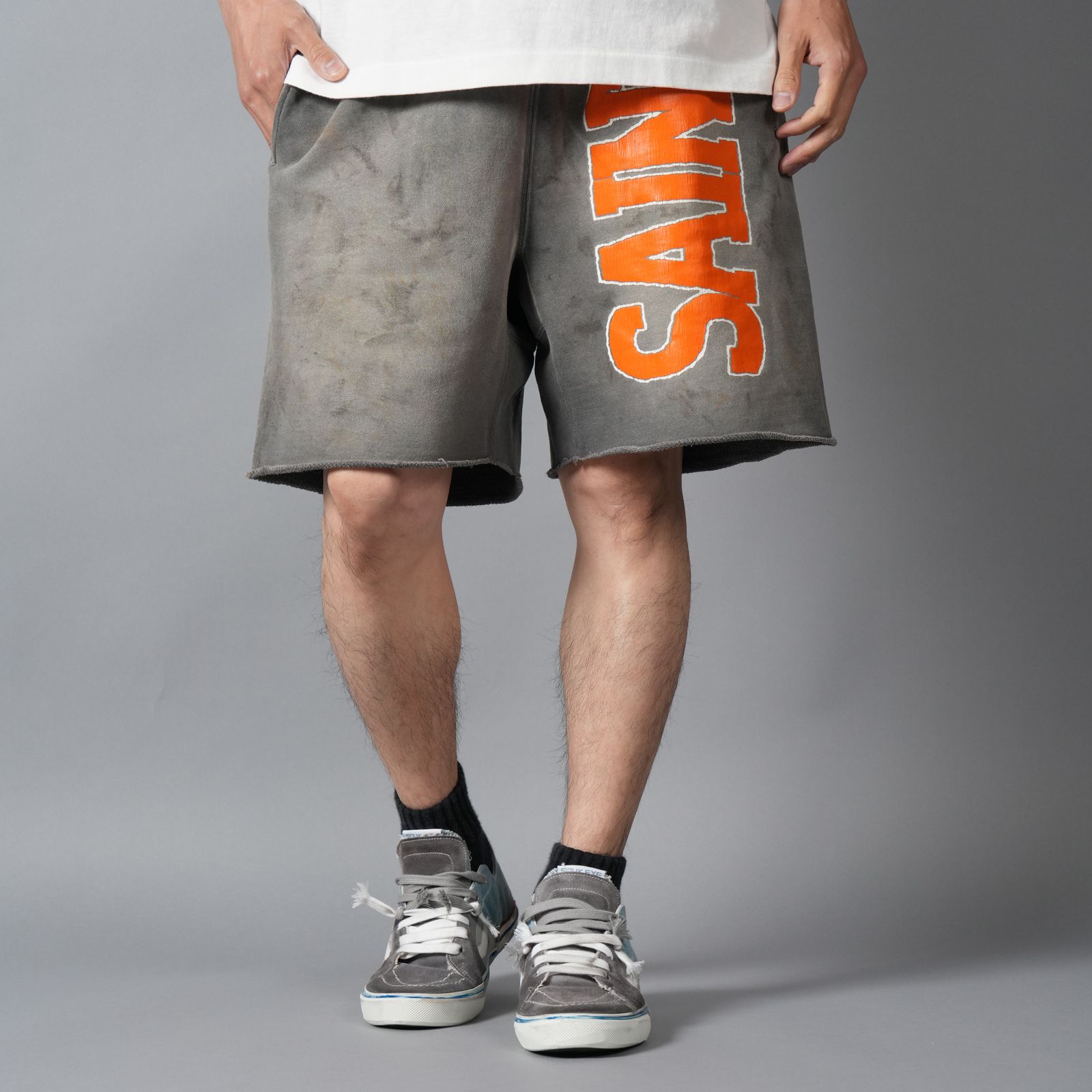 【残りわずか】SM-MK8-0000-069 / SWEAT SHORTS / SAINT / CHARCOAL / スウェットショーツ  (チャコール)