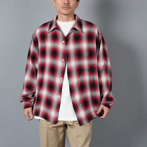 【ラスト1点】【コラボ】SM-HR8-0000-C30 / LM_CHECK SHIRT / CHECK / RED / ラストマン チェックシャツ (レッド)
