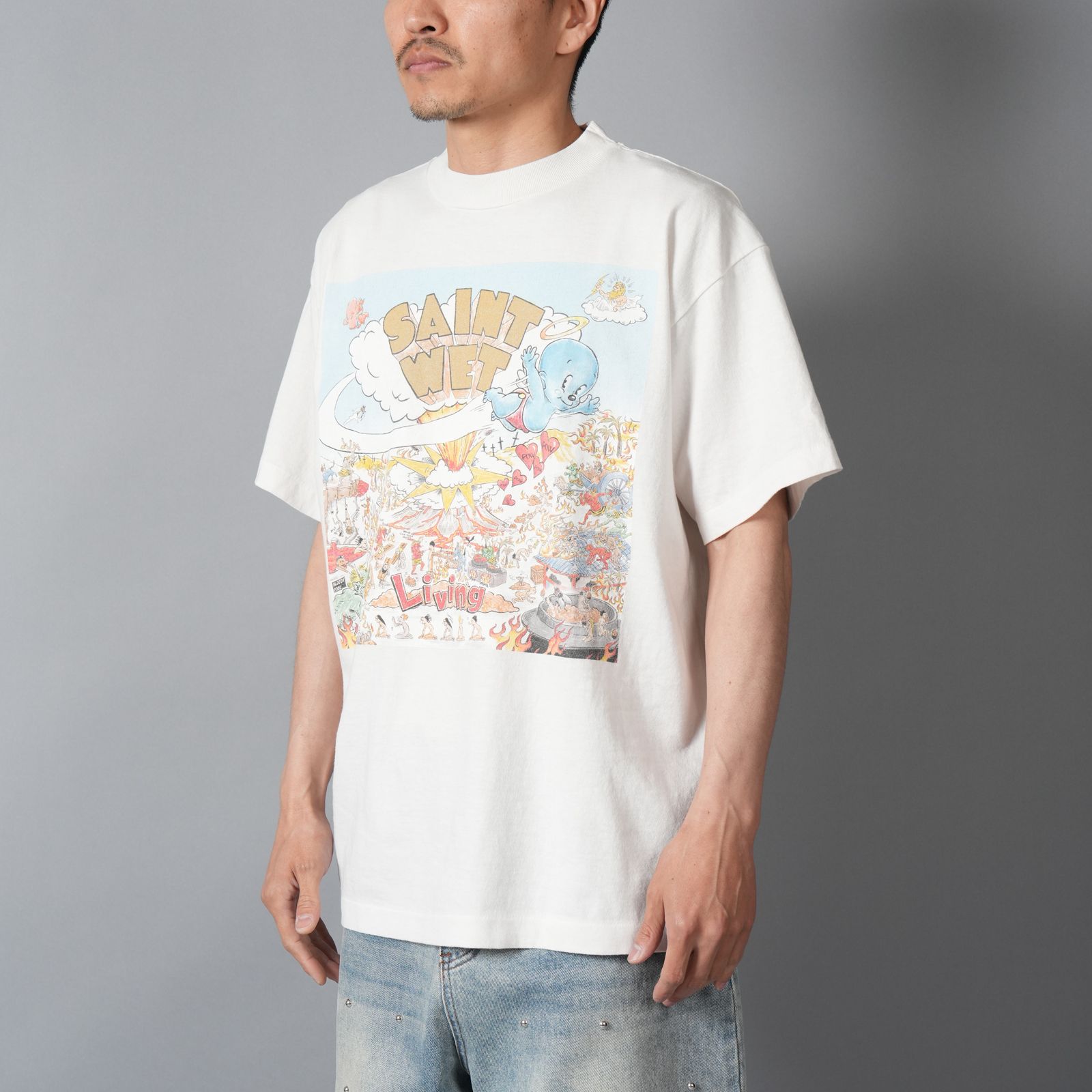 【ラスト1点】SM-MK8-0000-016 / SS T-SHIRT / SAINT WET / WHITE / Tシャツ (ホワイト)