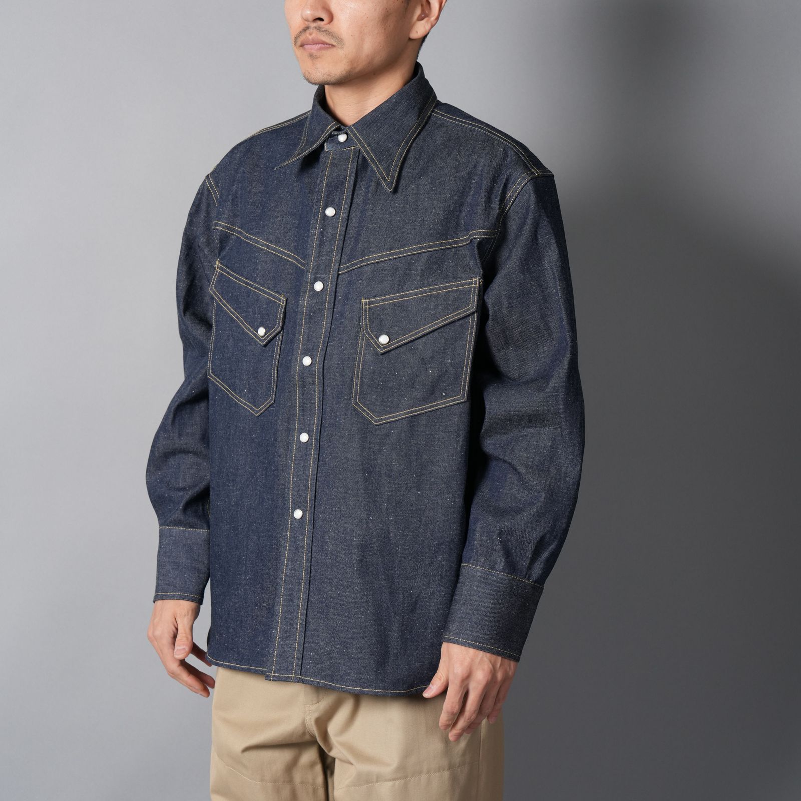 【ラスト1点】【コラボ】SM-MK8-0000-C43 / BBJ_DENIM SHIRT/ REGID / BLUE / デニムシャツ (ブルー)